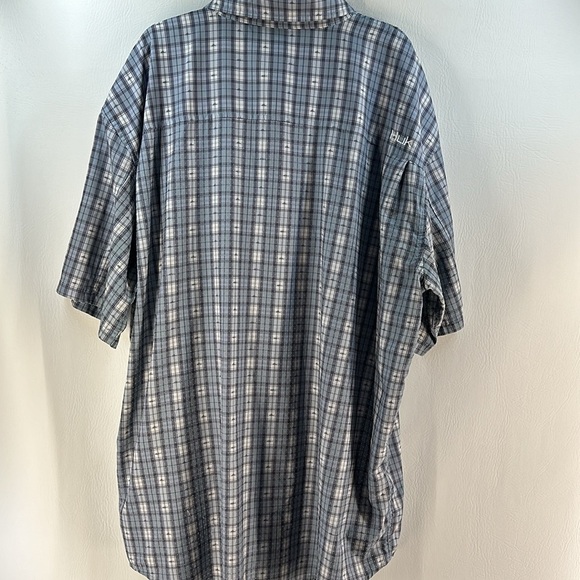 Huk Short Sleeve Plaid Button Down Shirt, XXL - Picture 5 of 7